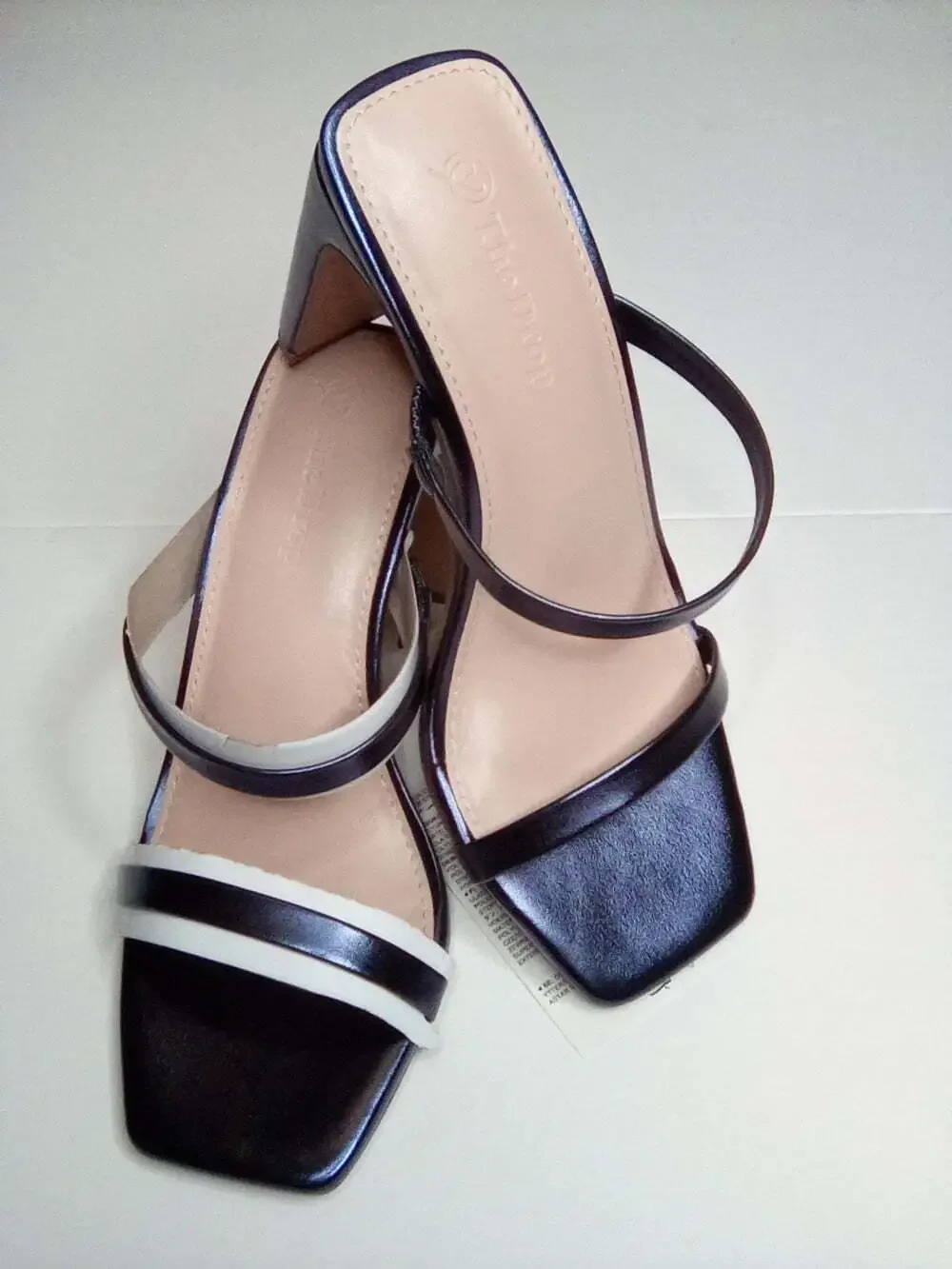 The Drop Avery Women's Strappy High Heel Metallic Navy Sandals Size 5